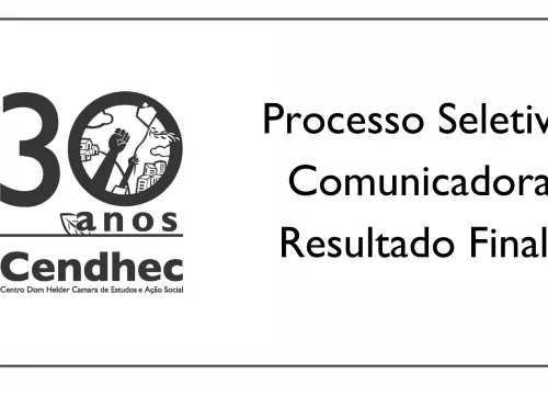 Resultado final da seleção de comunicadora