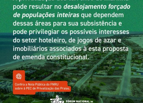 Nota de Repúdio à PEC de Privatização das Praias (03/2022)